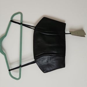 Muubaa Black Genuine Leather Crop Top 2